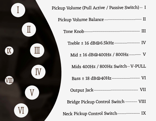 Q-River Air electronics control positions and functions